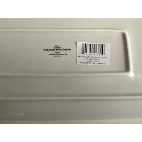 Disney Nightmare Before Christmas Jack Skellington Ceramic Rectangular Tray NEW - Picture 7 of 8